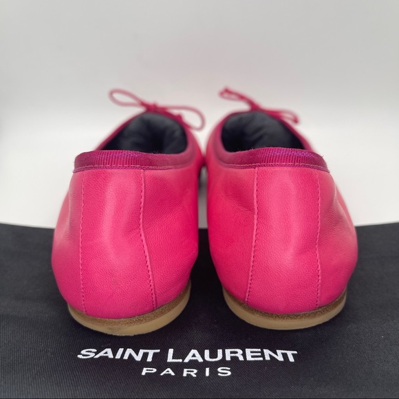 Saint Laurent Dance Leather Ballet Flats in raspberry pink size 35.5 - Picture 7 of 9
